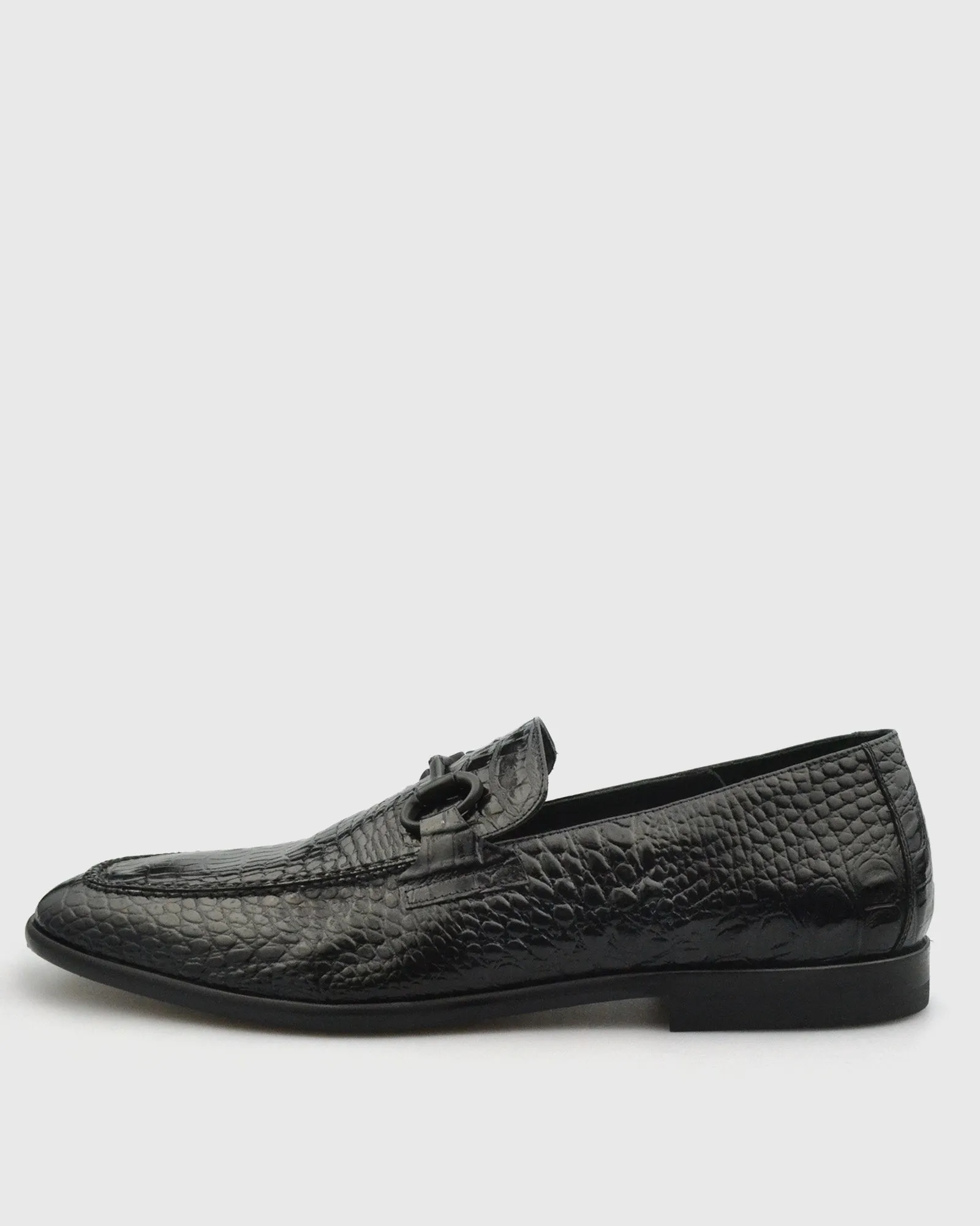 VINCENT & FRANKS W24CROC BLACK CROCODILE LOAFER