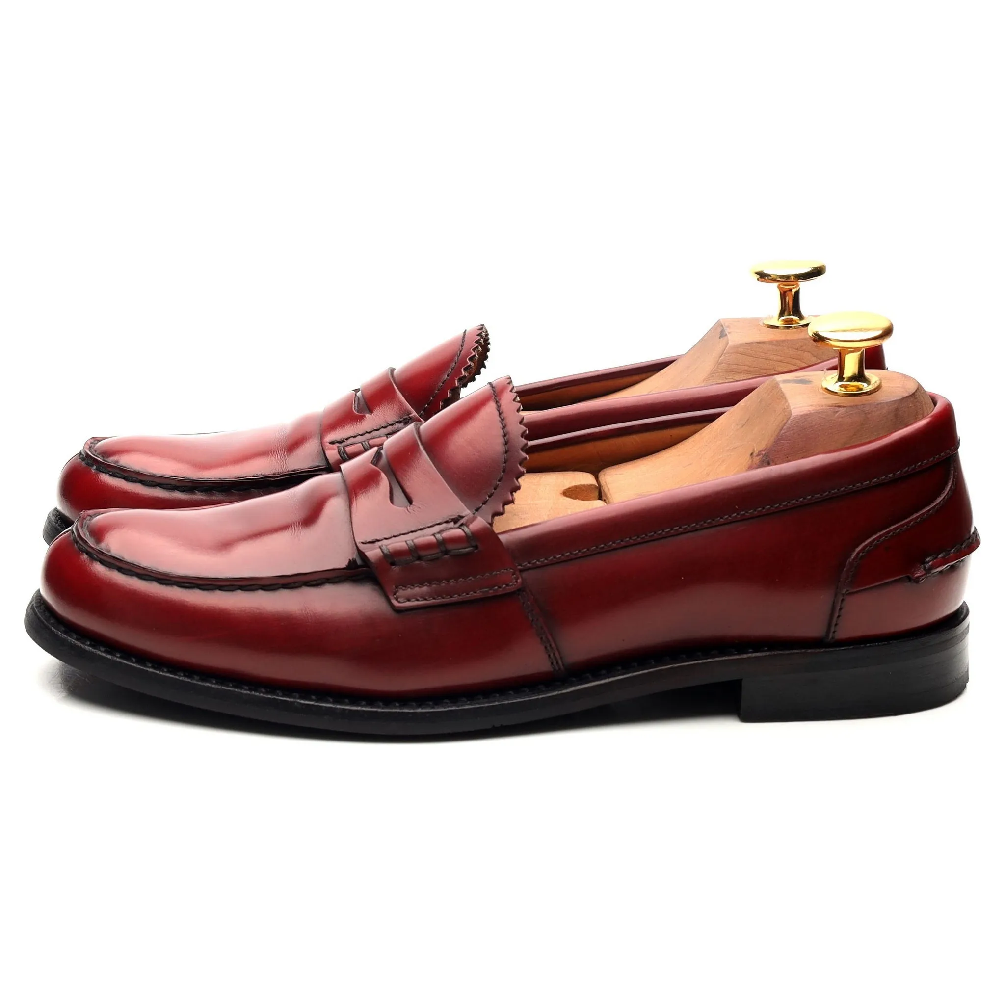 Women's 'Sally' Red Leather Loafers UK 4