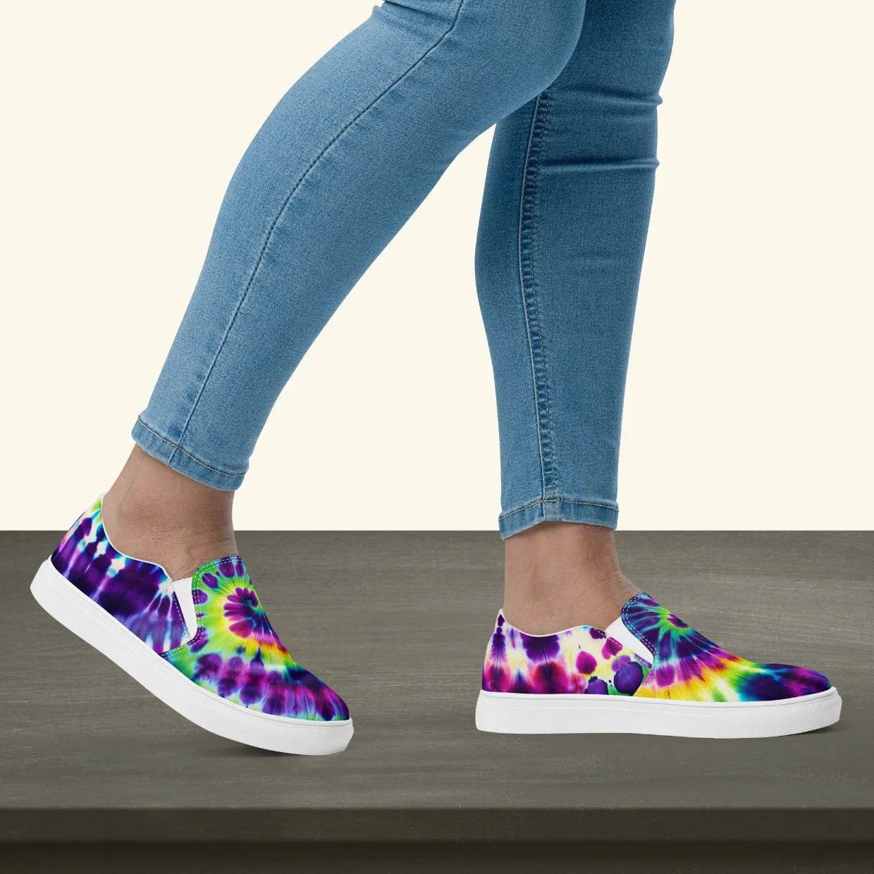 Women’s Slip-On Shoes Rainbow Swirl